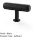 Industrial Hex T Bar Cabinet Door Knob - 55mm x 38mm - Matt Black Pull Handle 1