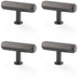 4 PACK Industrial Hex T Bar Cabinet Door Knob 55mmx38mm Dark Bronze Pull Handle