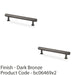 2x Industrial Hex T Bar Pull Handle Dark Bronze 128mm Centres Kitchen Cabinet 1