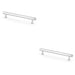 2 PACK Industrial Hex T Bar Pull Handle Polished Chrome 128mm Centres Cabinet
