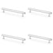 4 PACK Industrial Hex T Bar Pull Handle Polished Chrome 128mm Centres Kitchen 