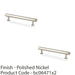 2 PACK Industrial Hex T Bar Pull Handle Polished Nickel 128mm Centres Cabinet 1