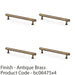 4 PACK Industrial Hex T Bar Pull Handle Antique Brass 160mm Centres Kitchen 1
