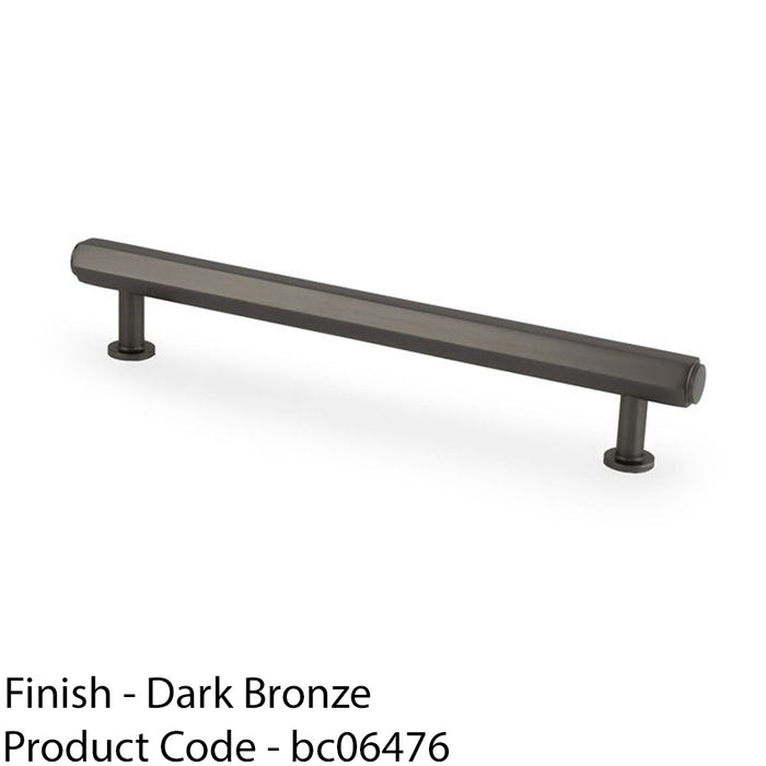 Industrial Hex T Bar Pull Handle - Dark Bronze 160mm Centres Kitchen Cabinet 1