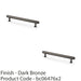 2x Industrial Hex T Bar Pull Handle Dark Bronze 160mm Centres Kitchen Cabinet 1