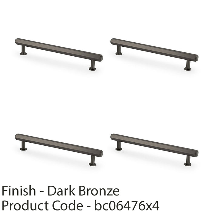 4x Industrial Hex T Bar Pull Handle Dark Bronze 160mm Centres Kitchen Cabinet 1