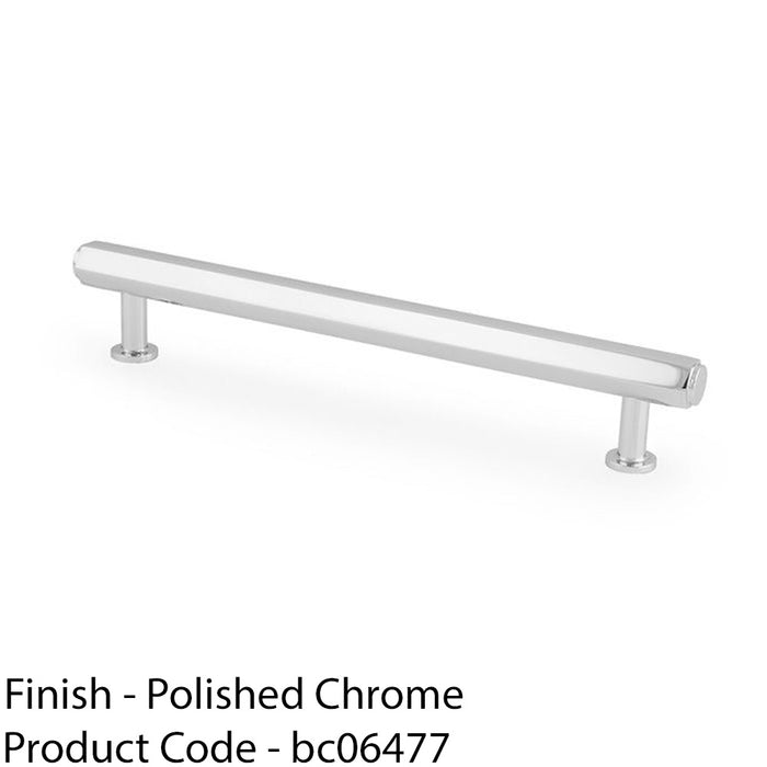 Industrial Hex T Bar Pull Handle - Polished Chrome 160mm Centres Kitchen Cabinet 1