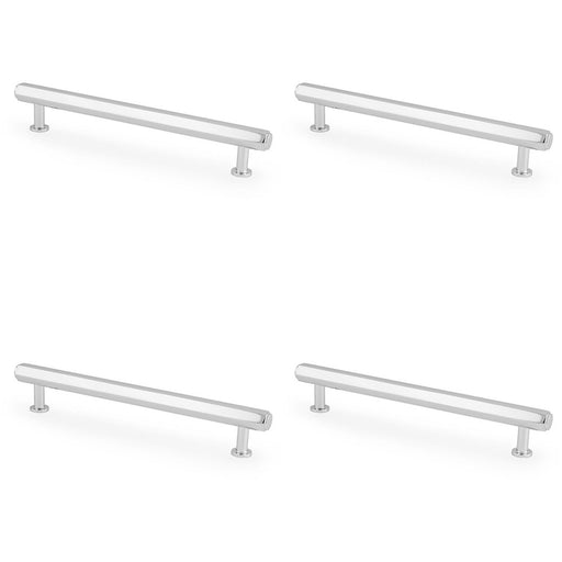 4 PACK Industrial Hex T Bar Pull Handle Polished Chrome 160mm Centres Kitchen 