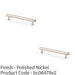 2 PACK Industrial Hex T Bar Pull Handle Polished Nickel 160mm Centres Cabinet 1