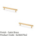 2x Industrial Hex T Bar Pull Handle Satin Brass 160mm Centres Kitchen Cabinet 1