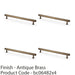 4 PACK Industrial Hex T Bar Pull Handle Antique Brass 224mm Centres Kitchen 1