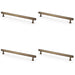 4 PACK Industrial Hex T Bar Pull Handle Antique Brass 224mm Centres Kitchen