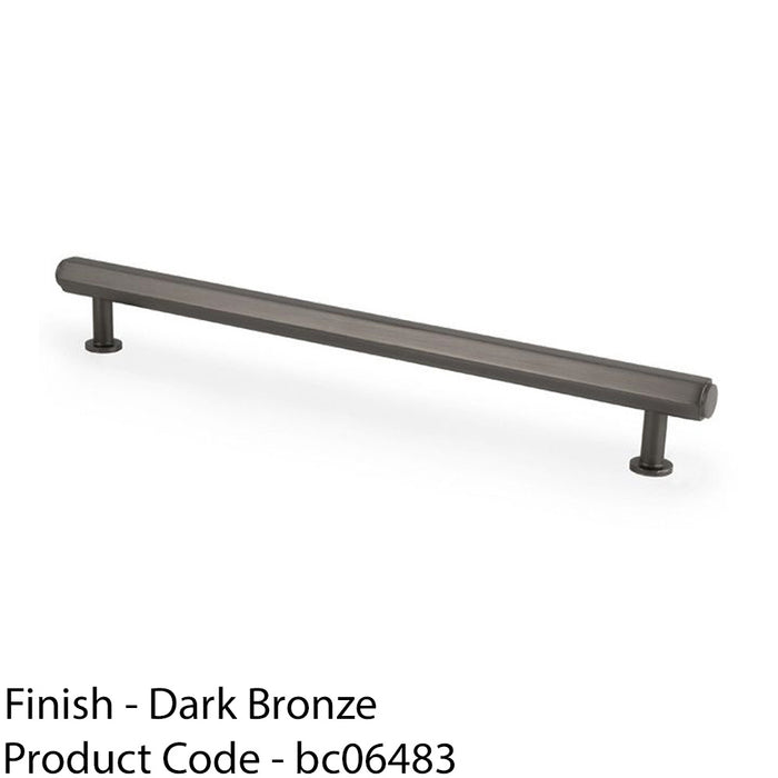 Industrial Hex T Bar Pull Handle - Dark Bronze 224mm Centres Kitchen Cabinet 1