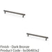 2x Industrial Hex T Bar Pull Handle Dark Bronze 224mm Centres Kitchen Cabinet 1