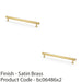 2x Industrial Hex T Bar Pull Handle Satin Brass 224mm Centres Kitchen Cabinet 1