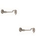 2 PACK Silent Pattern Cabin Hook & Eye Bright Stainless Steel 100mm Arm Cabinet