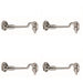 4 PACK Silent Pattern Cabin Hook & Eye Bright Stainless Steel 100mm Arm Hatch