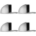 4 PACK Rubber Tip Floor Mounted Oval Doorstop 45x26mm Polished Chrome Half Moon