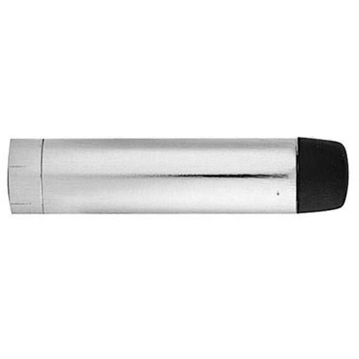 Rubber Tip Smooth Wall Mounted Doorstop - Chrome 71mm Cylinder Door Stopper