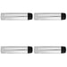 4 PACK Rubber Tip Smooth Wall Mounted Doorstop Chrome 71mm Cylinder Door Stopper