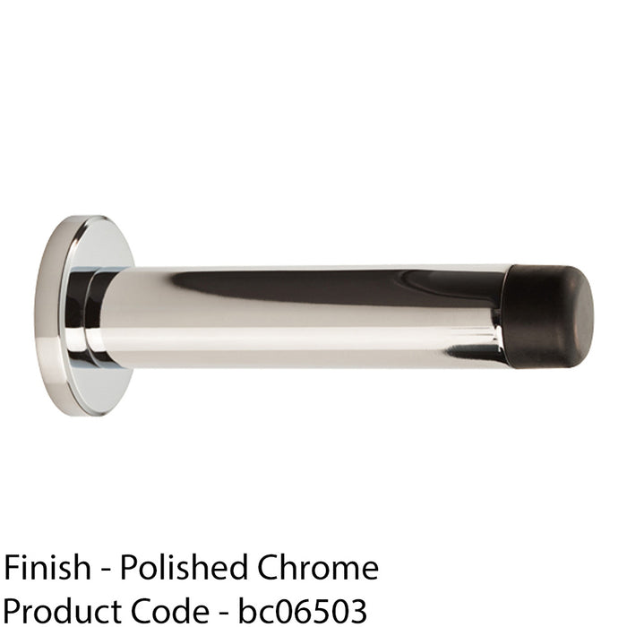 Rubber Tip Smooth Wall Mounted Doorstop - Chrome 83mm Cylinder Door Stopper 1