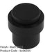 Rubber Tip Pedestall Floor Mounted Doorstop - Matt Black 35mm Dia Round Door 1