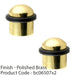 2 PACK Rubber Tip Dome Top Floor Mounted Doorstop Polished Brass 38mm Round Door 1