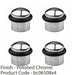 4 PACK Rubber Tip Dome Floor Mounted Doorstop Polished Chrome 38mm Round Door 1