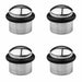 4 PACK Rubber Tip Dome Floor Mounted Doorstop Polished Chrome 38mm Round Door