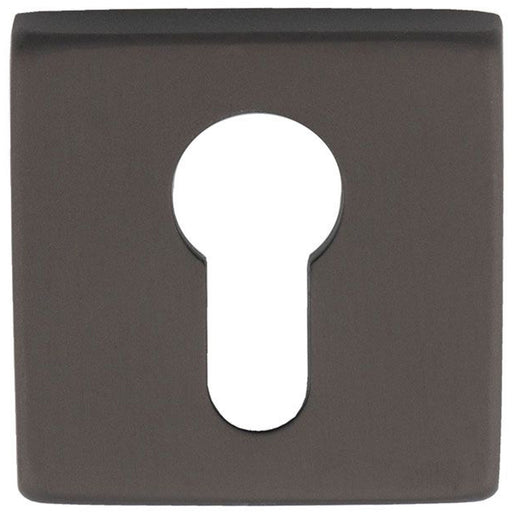 Screwless Square EURO Profile Escutcheon - Anthracite 50mm Door Key Plate