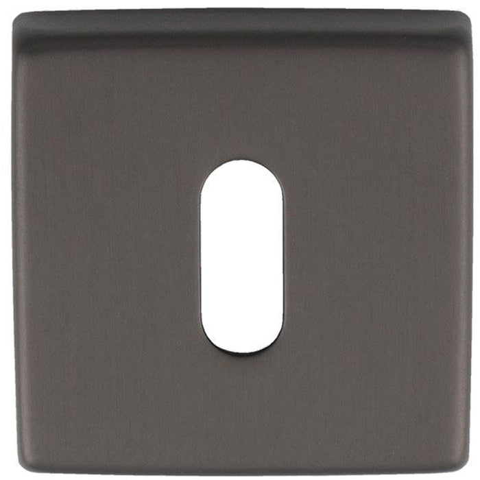 Screwless Square Standard Profile Escutcheon - Anthracite 50mm Lock Key Plate