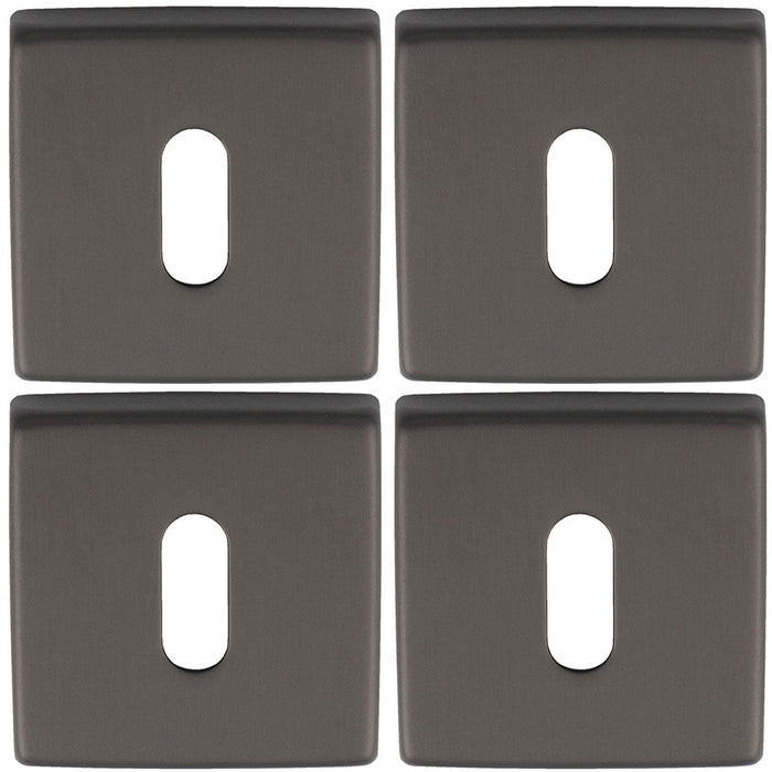 4 PACK Screwless Square Standard Profile EscutcheAnthracite 50mm Lock Key Plate