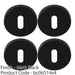 4 PACK Screwless Round Lock Profile Escutcheon Matt Black 52mm Door Key Plate 1