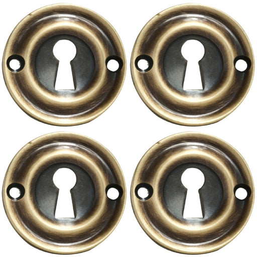 4 PACK Round Standard Lock Profile EscutcheFlorentine Bronze 42mm Door Key Plate