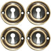 4 PACK Round Standard Lock Profile EscutcheFlorentine Bronze 42mm Door Key Plate