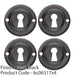 4 PACK Round Standard Lock Profile Escutcheon Matt Black 42mm Door Key Plate 1