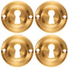 4 PACK Round Standard Lock Profile Escutcheon Satin Brass 42mm Door Key Plate