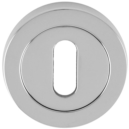 Screwless Round EURO Profile Escutcheon - Polished Chrome 50mm Key Door Plate