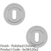 2x Screwless Round EURO Profile Escutcheon Polished Chrome 50mm Key Door Plate 1