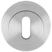 Screwless Round EURO Profile Escutcheon - Satin Chrome 50mm Key Door Plate