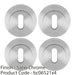 4 PACK Screwless Round EURO Profile Escutcheon Satin Chrome 50mm Key Door Plate 1