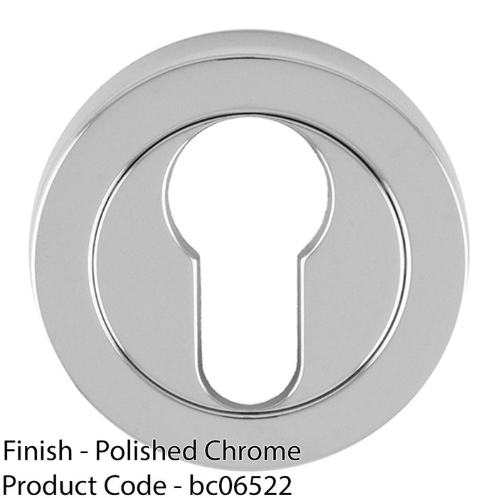 Screwless Round Standard Profile Escutcheon Polished Chrome 50mm Key Door Plate 1