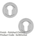 2 PACK Screwless Round Standard Profile Escutcheon Polished Chrome 50mm Key Door 1