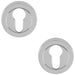 2 PACK Screwless Round Standard Profile Escutcheon Polished Chrome 50mm Key Door