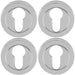 4 PACK Screwless Round Profile Escutcheon Polished Chrome 50mm Key Door Plate