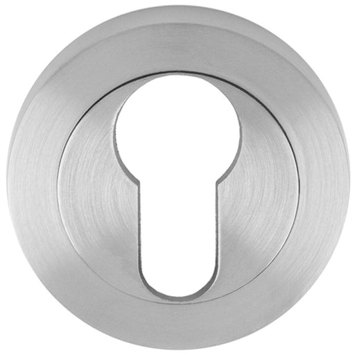 Screwless Round Standard Profile Escutcheon - Satin Chrome 50mm Key Door Plate