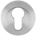 Screwless Round Standard Profile Escutcheon - Satin Chrome 50mm Key Door Plate