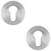 2 PACK Screwless Round Standard Profile Escutcheon Satin Chrome 50mm Key Door