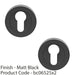 2 PACK Screwless Round EURO Profile Escutcheon Matt Black 52mm Door Key Plate 1