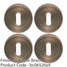 4 PACK Screwless Round Standard Profile Escutcheon Antique Brass 52mm Key Plate 1